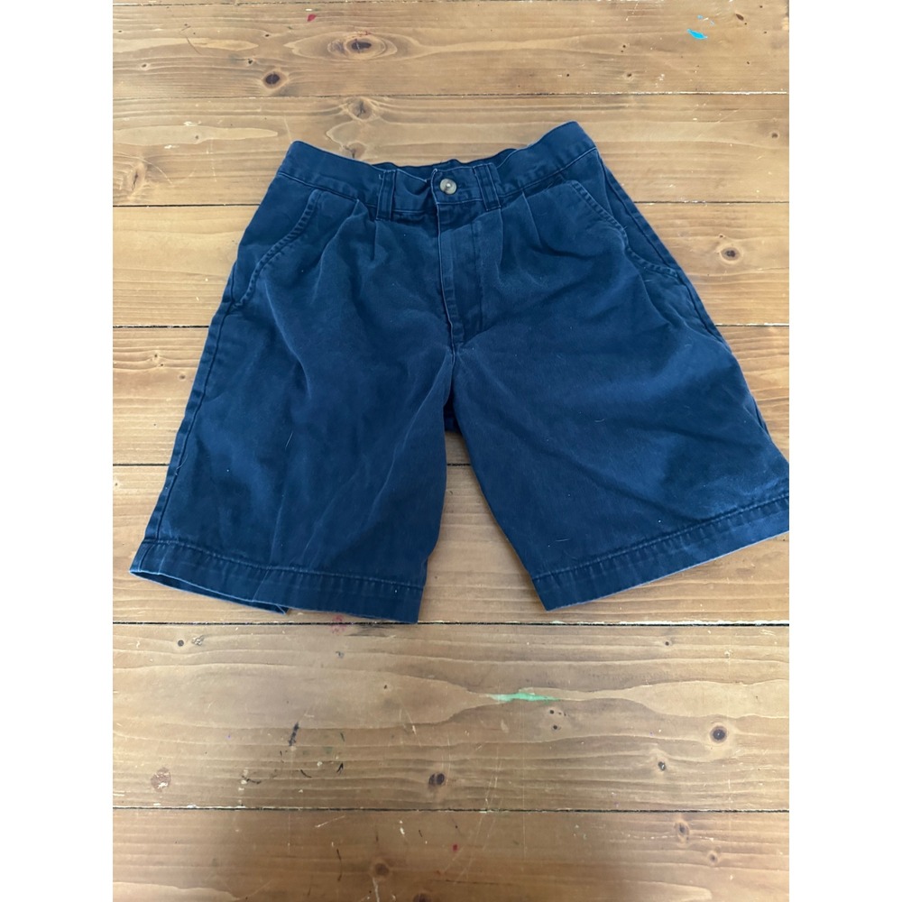 TKS Basics Boys Navy Blue Chino Shorts Size 10 Pleated Front‎ 100% Cotton